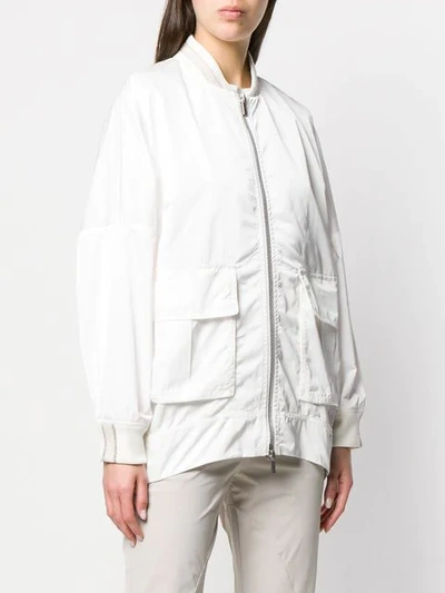 Shop Lorena Antoniazzi Oversized Bomber Jacket In White