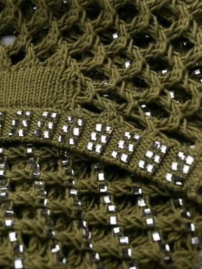 Shop Ermanno Scervino Mesh Knit Vest Top - Green