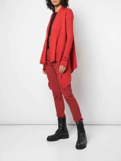 Shop Rick Owens Fine Knit Cardigan In Red