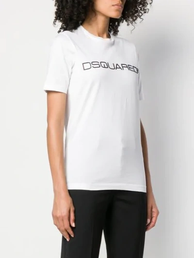 DSQUARED2 LOGO印花T恤 - 白色