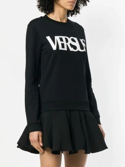 Shop Versus Long-sleeve Logo-print Sweatshirt In Black