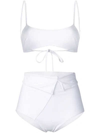 Shop Sian Swimwear High Waisted Swim Set In White