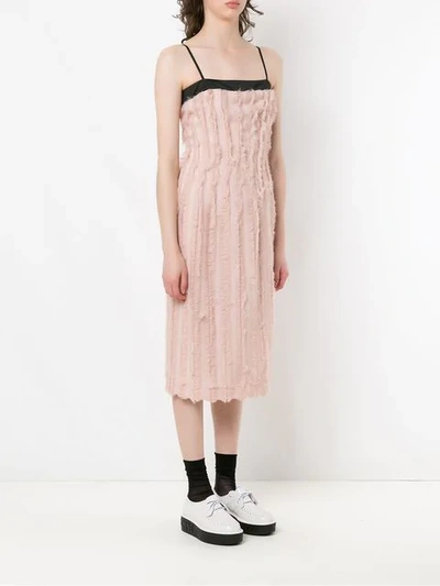 À LA GARÇONNE MIDI FRINGED DRESS - 粉色