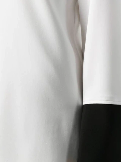 Shop Alberto Biani Contrast Cuffs Blouse In White