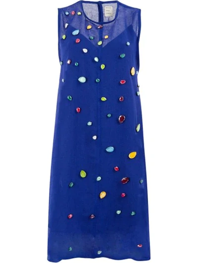Shop Maison Rabih Kayrouz Embellished Dress In Blue