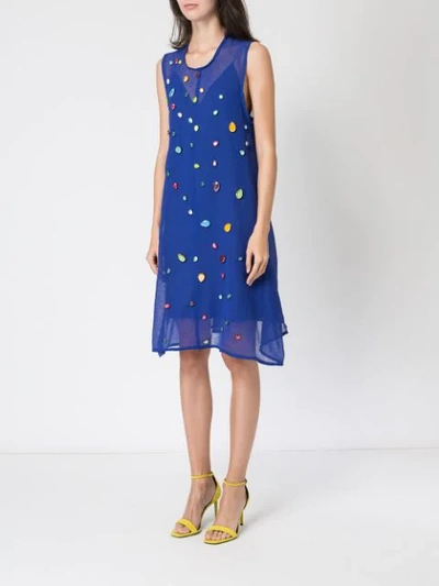 Shop Maison Rabih Kayrouz Embellished Dress In Blue