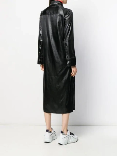 Shop Acne Studios Satin Shirt Dress In Black