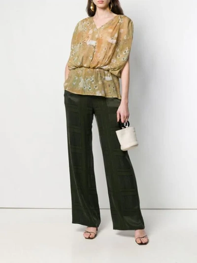 Shop Ailanto Wide Leg Palazzo Trousers - Green