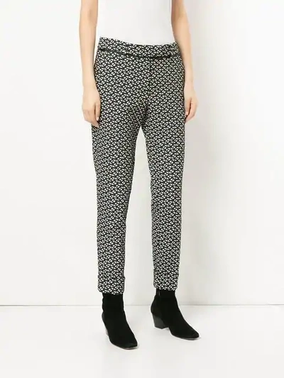 Shop Taylor All-over Print Trousers In Black & White Broken Check