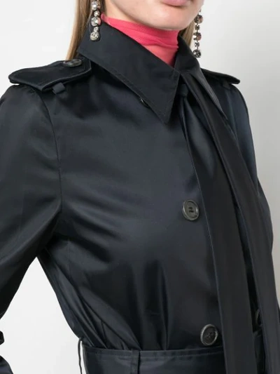 Shop Prada Double Breasted Belted Trench In Black