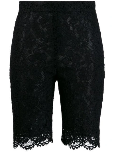 Shop Pinko Lace Cycling Shorts In Black