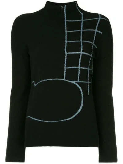 Shop Onefifteen Embroidered Knit Sweater In Black