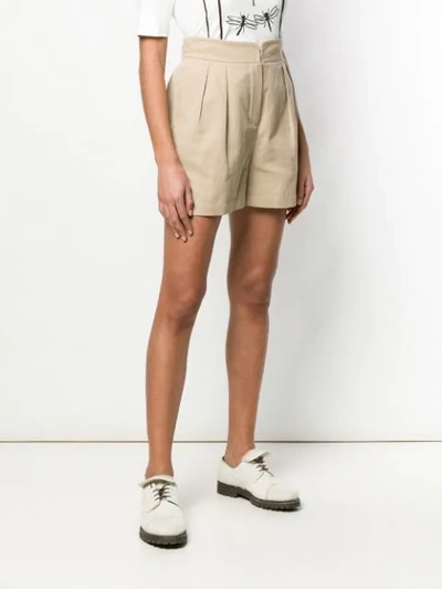 Shop Holland & Holland High-rise Pleated Shorts In Neutrals