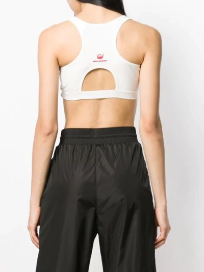 Shop Off-white Logo Print Bralette Top In White