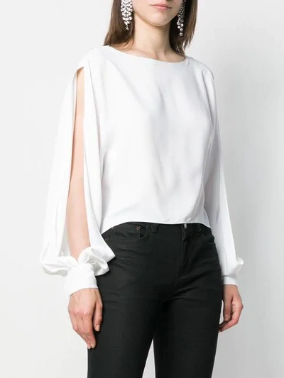 Shop Alexandre Vauthier Slit Sleeve Blouse In White