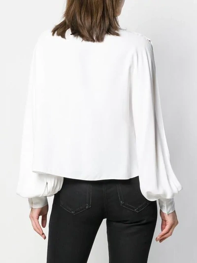 Shop Alexandre Vauthier Slit Sleeve Blouse In White