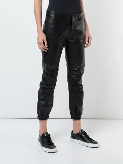 Shop Nili Lotan Cropped Military Trousers In Black