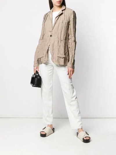 Shop Aleksandr Manamïs Creased-effect Jacket In Neutrals