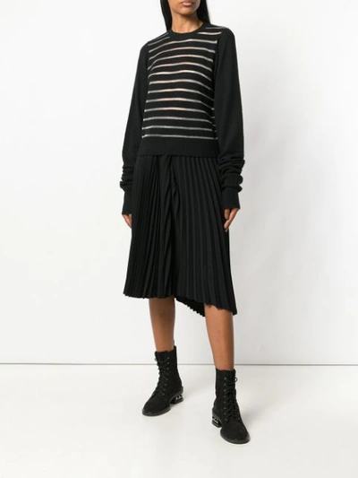Shop Comme Des Garçons Noir Kei Ninomiya Striped Jumper - Black