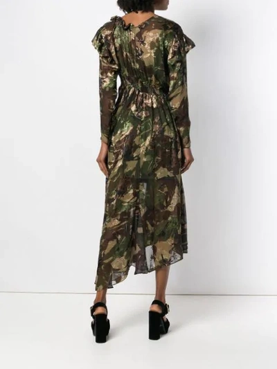 Shop Preen By Thornton Bregazzi Stephanie Camouflage Flared Dress In Multicolour