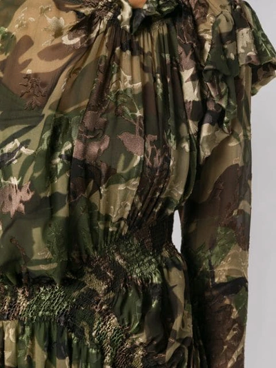 Shop Preen By Thornton Bregazzi Stephanie Camouflage Flared Dress In Multicolour