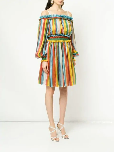 Shop Dolce & Gabbana Striped Off In Multicolour