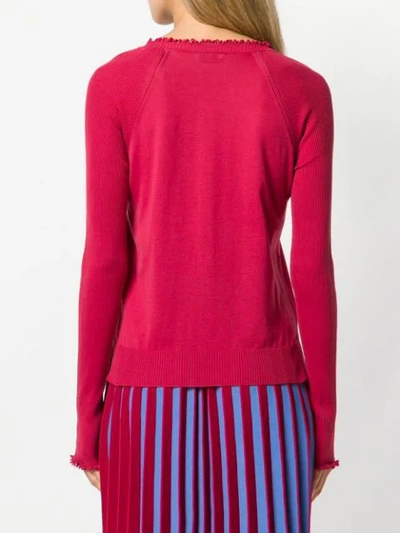 Shop Fendi Eyelet Detail Sweater In Pink