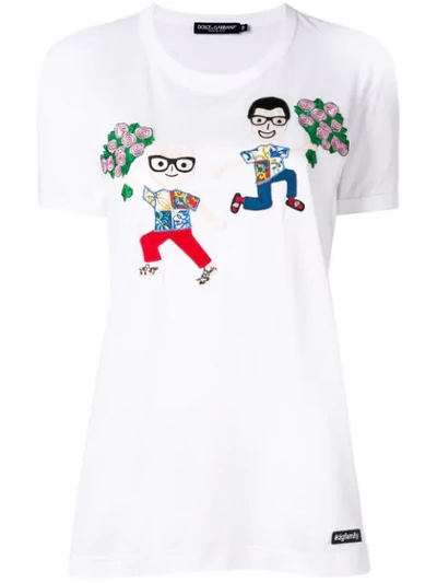 Shop Dolce & Gabbana Embroidered T-shirt In White