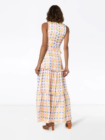 Shop Paper London Check-print Maxi Dress In Multicolour