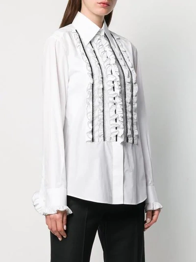 Shop Dolce & Gabbana Ruffle Bib Shirt In White