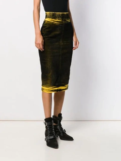 Shop N°21 Faded Effect Pencil Skirt In Yellow