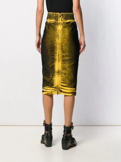 Shop N°21 Faded Effect Pencil Skirt In Yellow