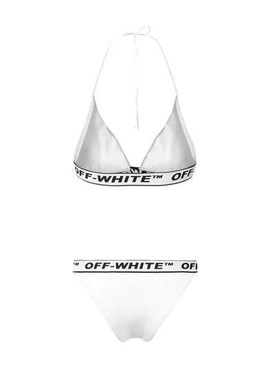 OFF-WHITE LOGO织带比基尼套装 - 白色