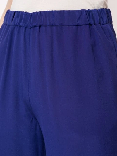 Shop Aspesi Elastic Waist Straight Trousers In Blue