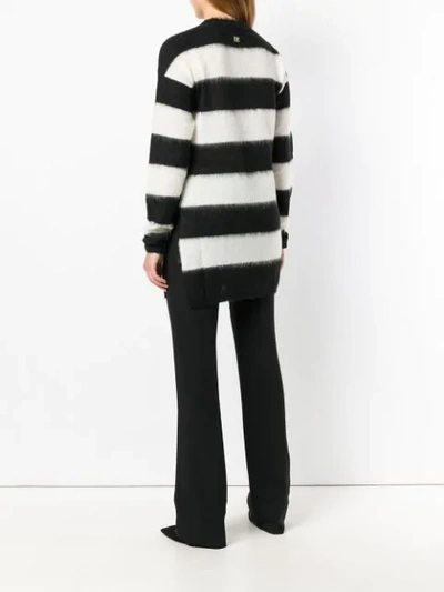 Shop Cavalli Class Striped Embellished Jumper In Black