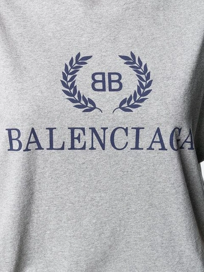 Shop Balenciaga Bb  Print T-shirt In Grey