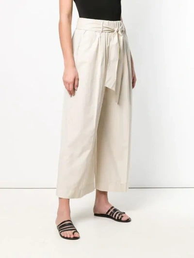 Shop Forte Forte Classic Cropped Paper Bag Trousers In Neutrals