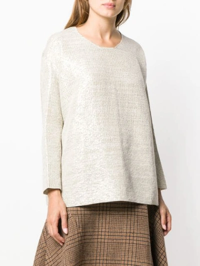 Shop Boboutic Loose Fitting Sweater In Neutrals