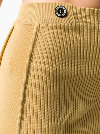 Shop Gcds Ribbed Mini Skirt In Gold