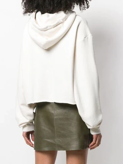 Shop Alanui Crochet Detail Hoodie In Neutrals