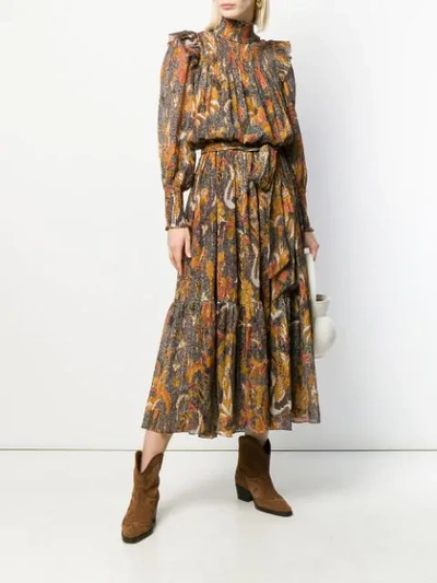 Shop Ulla Johnson Ruffle Dress In Brown