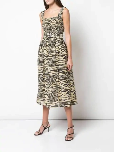 Shop Nicholas Zebra Print Dress In Brown
