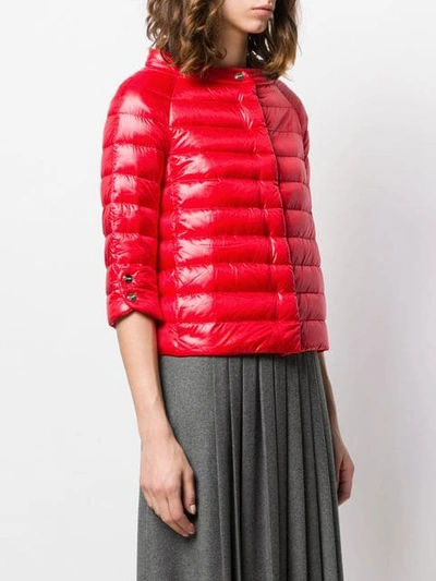 Shop Herno Short Puffer Jacket In Red