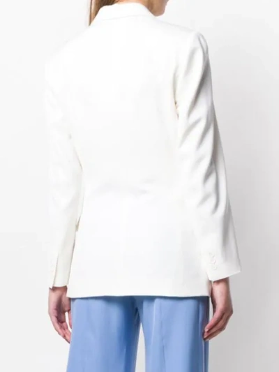 Shop Stella Mccartney Floral Embroidered Blazer In White