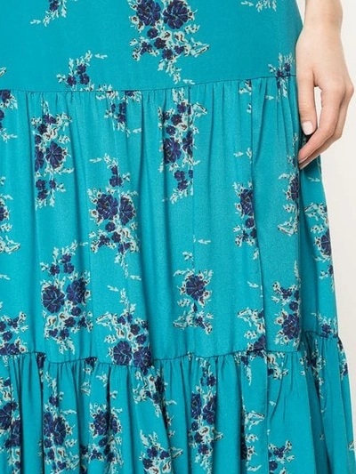 Shop Veronica Beard Floral Maxi Skirt In Blue