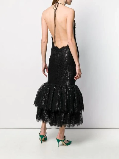 Shop Alessandra Rich Halterneck Fishtail Gown In 900 Black