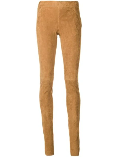 Shop Joseph Skinny Trousers In Brown
