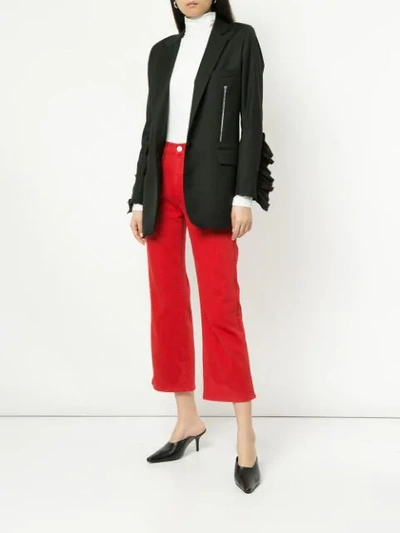 Shop 3x1 Shelter Wide Leg Cropped Jeans In Red