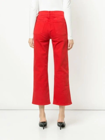 Shop 3x1 Shelter Wide Leg Cropped Jeans In Red