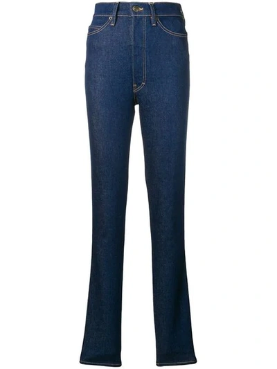 Shop Maison Margiela High-rise Skinny Trousers In Blue